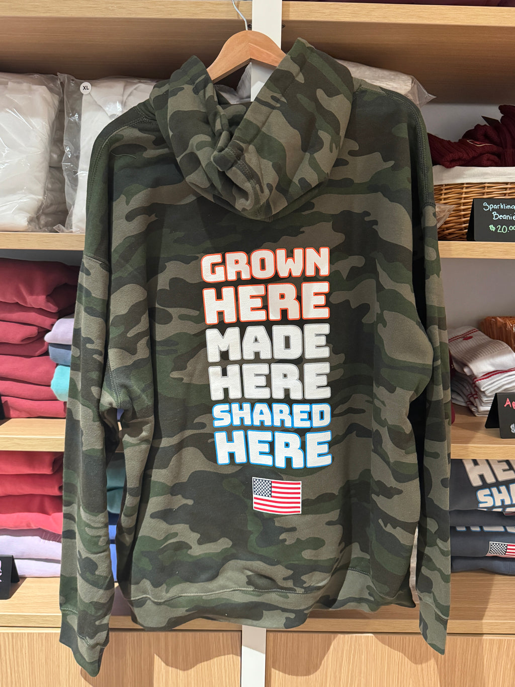 Grown Here Made Here Shared Here Heavyweight Hoodie